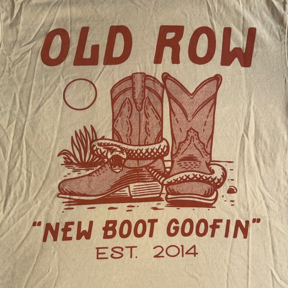 Old Row ‘New Boot Goofin’ | Women's Yellow Short Sleeve Tee | 100% Cotton